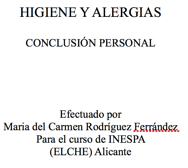 Un reflexión sobre las higiene  alergias by Maria del Carmen Rodríguez Ferrández