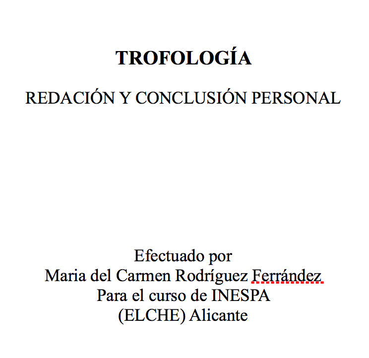 Trofología by Maria del Carmen Rodríguez Ferrández